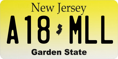 NJ license plate A18MLL