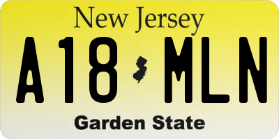 NJ license plate A18MLN