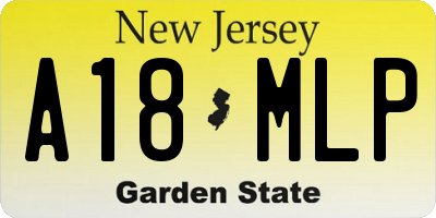NJ license plate A18MLP