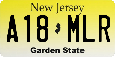 NJ license plate A18MLR