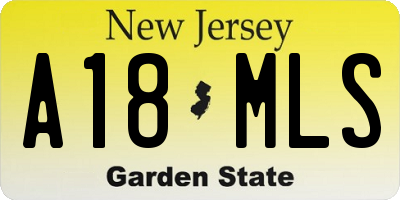 NJ license plate A18MLS