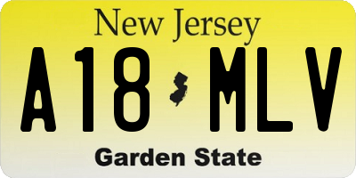 NJ license plate A18MLV