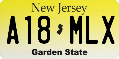 NJ license plate A18MLX