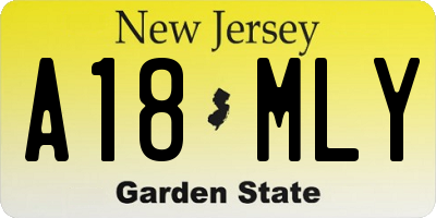 NJ license plate A18MLY