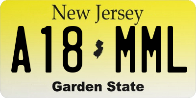 NJ license plate A18MML