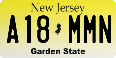 NJ license plate A18MMN
