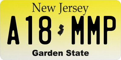 NJ license plate A18MMP