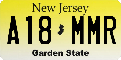 NJ license plate A18MMR