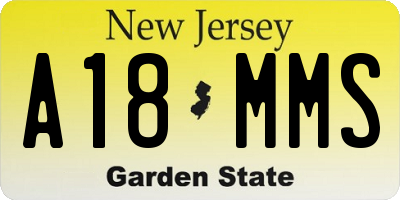 NJ license plate A18MMS