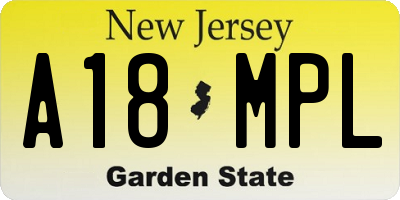 NJ license plate A18MPL