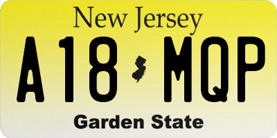 NJ license plate A18MQP