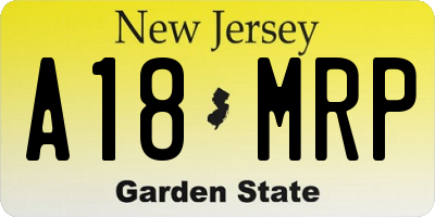 NJ license plate A18MRP