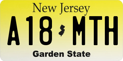 NJ license plate A18MTH