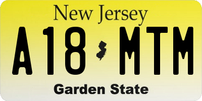 NJ license plate A18MTM