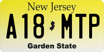 NJ license plate A18MTP
