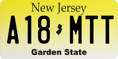 NJ license plate A18MTT