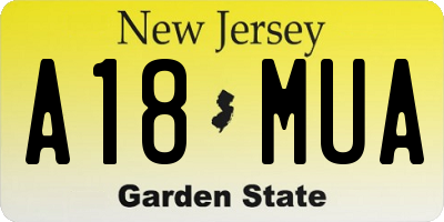 NJ license plate A18MUA