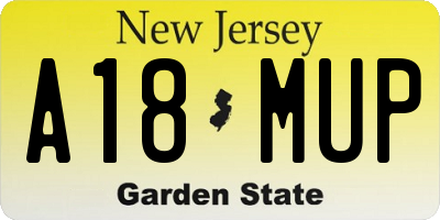 NJ license plate A18MUP