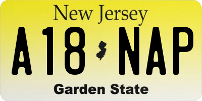 NJ license plate A18NAP