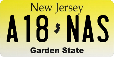 NJ license plate A18NAS