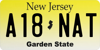 NJ license plate A18NAT