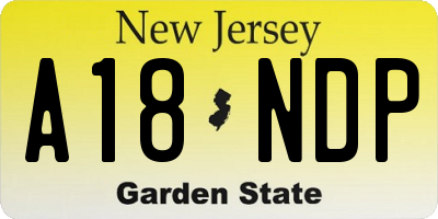 NJ license plate A18NDP