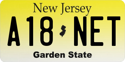 NJ license plate A18NET
