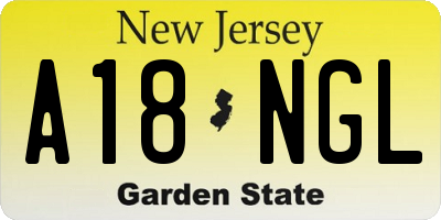 NJ license plate A18NGL