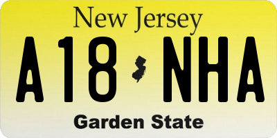NJ license plate A18NHA