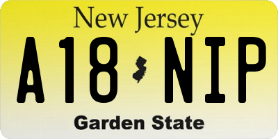 NJ license plate A18NIP