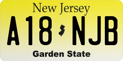 NJ license plate A18NJB