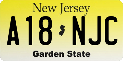NJ license plate A18NJC