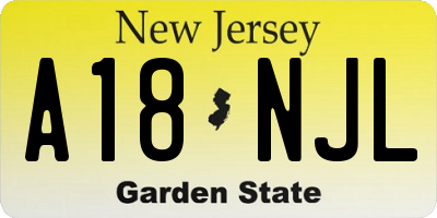 NJ license plate A18NJL