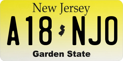 NJ license plate A18NJO