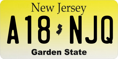 NJ license plate A18NJQ