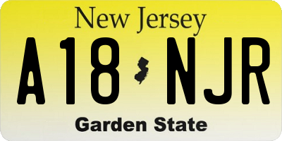 NJ license plate A18NJR
