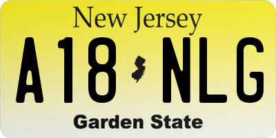 NJ license plate A18NLG
