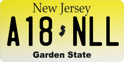 NJ license plate A18NLL