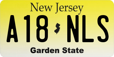NJ license plate A18NLS