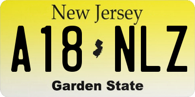 NJ license plate A18NLZ