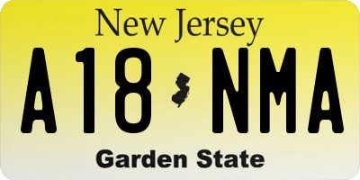 NJ license plate A18NMA