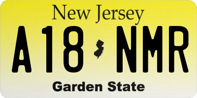 NJ license plate A18NMR