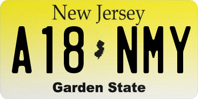 NJ license plate A18NMY