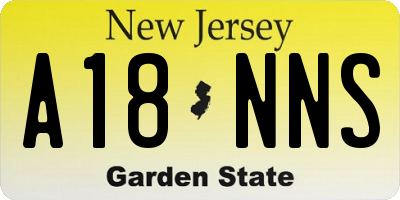 NJ license plate A18NNS