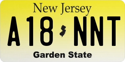 NJ license plate A18NNT
