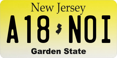 NJ license plate A18NOI