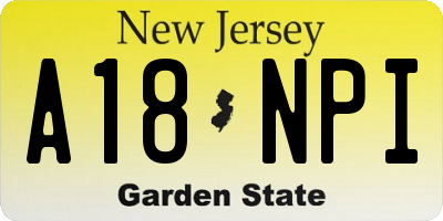 NJ license plate A18NPI
