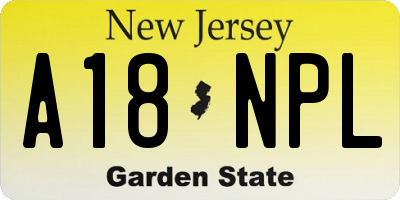 NJ license plate A18NPL
