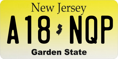 NJ license plate A18NQP