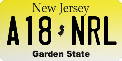 NJ license plate A18NRL